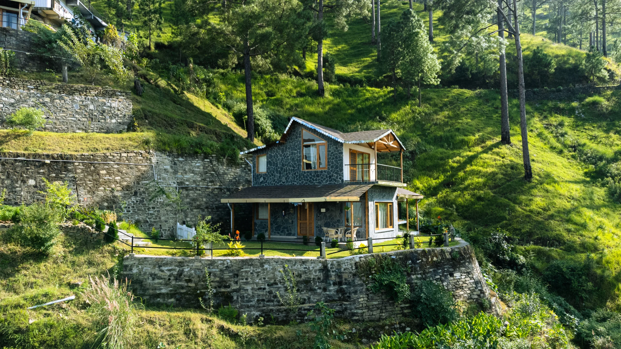 Luxury villa overlooking a mountain valley